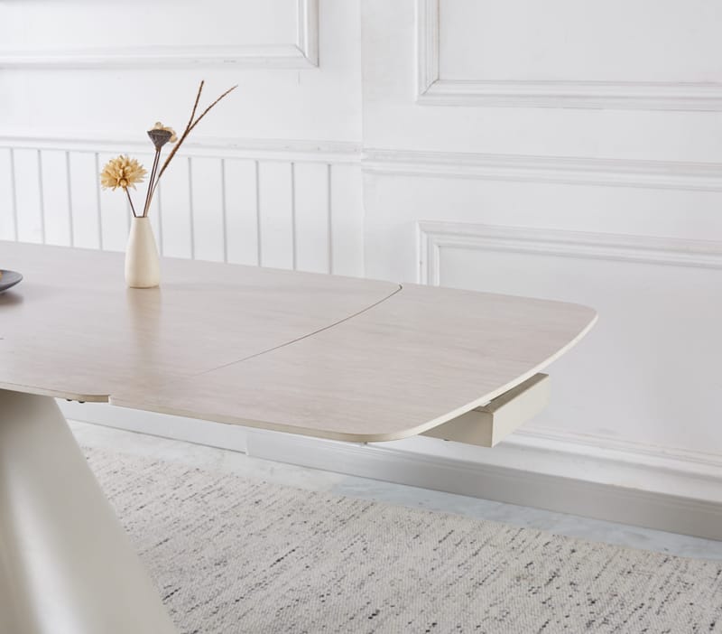Saturnus matbord förlängningsbart 165-240 cm - Beige travertin - Beige travertin - Products - Möbler - Bord & matgrupp - Matbord & köksbord