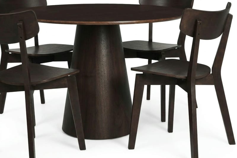 Siena Matgrupp 110 cm runt i Rökt Ek med 4 Amelia Matstolar - Rökt Ek - Products - Möbler - Bord & matgrupp - Matgrupp