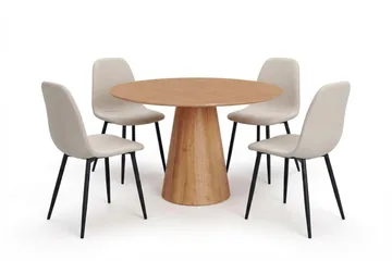 Siena Matgrupp runt 110 cm Ek med 4 Nibe Matstolar - Ek - Products - Möbler - Bord & matgrupp - Matgrupp