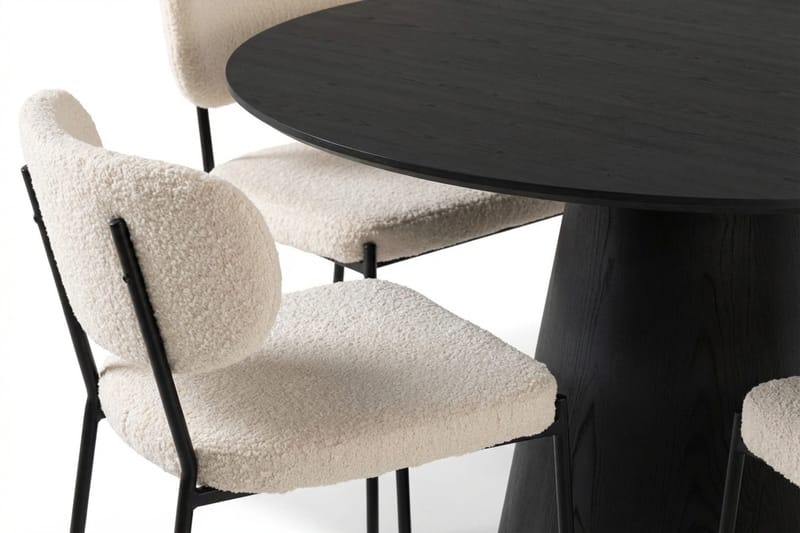 Siena Matgrupp runt 110 cm Svart med 4 Gemmiano Matstolar - Svart - Products - Möbler - Bord & matgrupp - Matgrupp