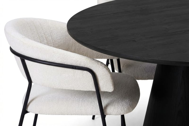 Siena Matgrupp runt 110 cm Svart med 4 Karol Matstolar - Svart - Products - Möbler - Bord & matgrupp - Matgrupp