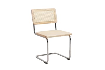 Siena Matgrupp runt 110 cm Vitlaserad med 4 Build Matstolar - Vitlaserad/Natur/krom - Products - Möbler - Bord & matgrupp - Matgrupp
