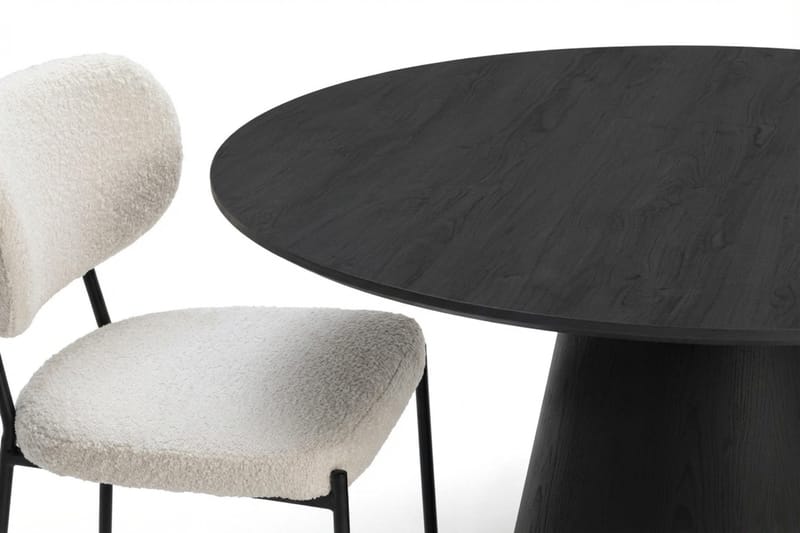 Siena Matgrupp runt 130 cm Svart med 6 Gemmiano Matstolar - Svart - Products - Möbler - Bord & matgrupp - Matgrupp