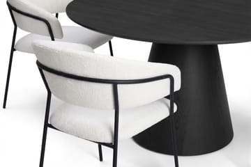 Siena Matgrupp runt 130 cm Svart med 6 Karol Matstolar - Svart - Products - Möbler - Bord & matgrupp - Matgrupp