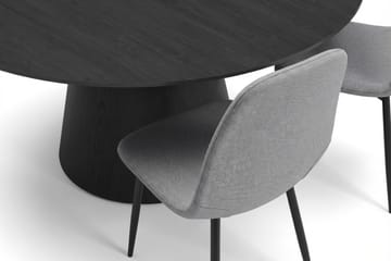 Siena Matgrupp runt 130 cm Svart med 6 Nibe Matstolar - Svart - Products - Möbler - Bord & matgrupp - Matgrupp