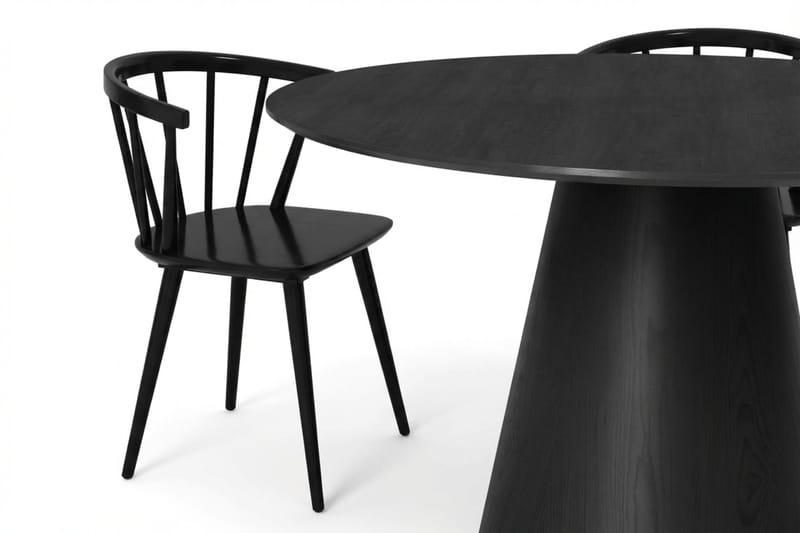 Siena Matgrupp runt 130 cm Svart med 6 Tyrö Matstolar - Svart - Products - Möbler - Bord & matgrupp - Matgrupp
