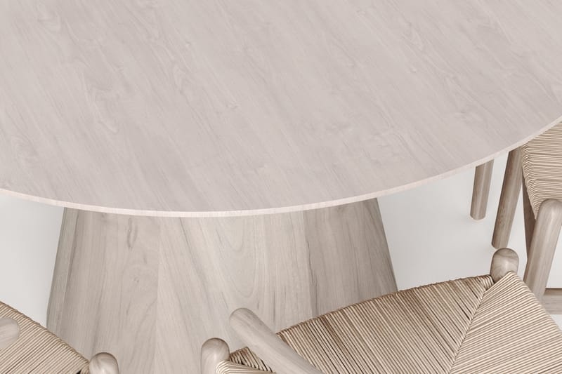 Siena Matgrupp runt 130 cm Vitlaserad med 6 Dastoori Matstolar - Vitlaserad - Products - Möbler - Bord & matgrupp - Matgrupp