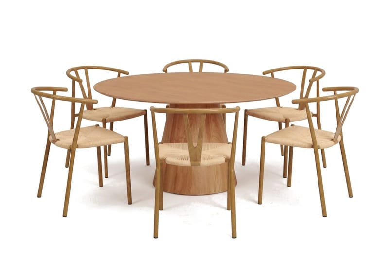 Siena Matgrupp runt 150 cm Ek med 6 Elysia Matstolar - Ek - Products - Möbler - Bord & matgrupp - Matgrupp