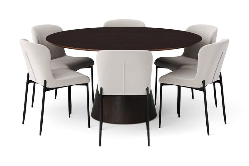 Siena Matgrupp runt 150 cm Rökt Ek med 6 Elsie Matstolar - Rökt ek - Products - Möbler - Bord & matgrupp - Matgrupp
