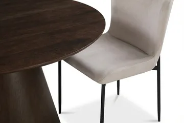 Siena Matgrupp runt 150 cm Rökt Ek med 6 Elsie Matstolar - Rökt ek/Beige - Products - Möbler - Bord & matgrupp - Matgrupp