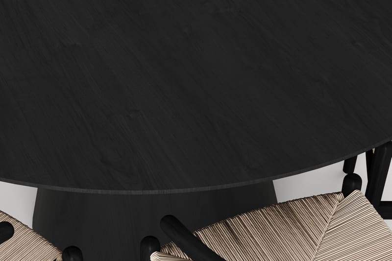 Siena Matgrupp runt 150 cm Svart med 6 Dastoori Matstolar - Svart - Products - Möbler - Bord & matgrupp - Matgrupp