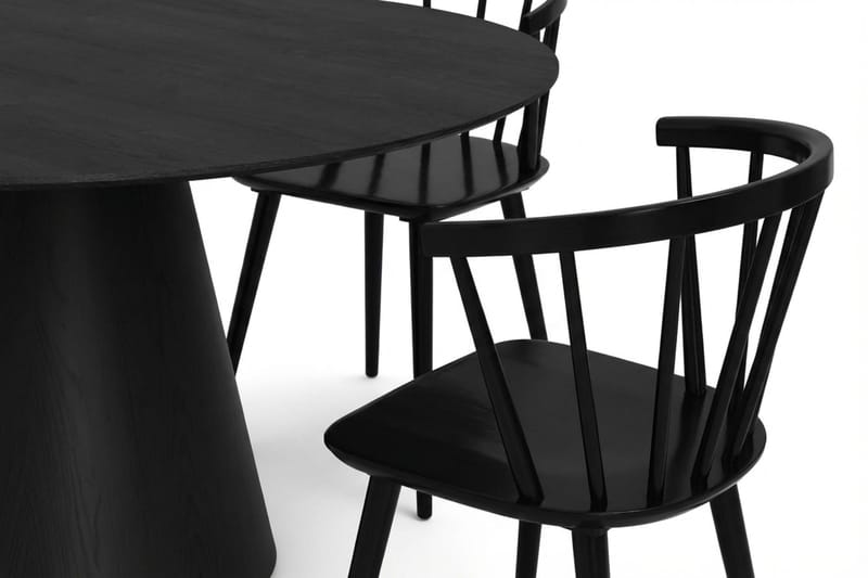 Siena Matgrupp runt 150 cm Svart med 6 Tyrö Matstolar - Svart - Products - Möbler - Bord & matgrupp - Matgrupp