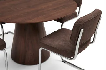 Siena Matgrupp runt 150 cm Valnöt med 6 Milva Matstolar - Valnöt - Products - Möbler - Bord & matgrupp - Matgrupp