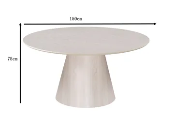 Siena Stort Matbord Runt 150cm Fanér - Vitpigmenterat - Products - Möbler - Bord & matgrupp - Matbord & köksbord