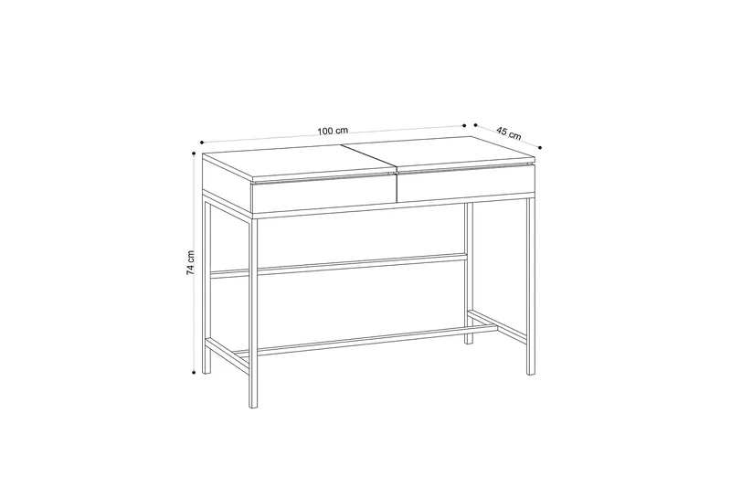 Sminkbord 45x100 cm - Natur/Svart - Products - Möbler - Bord & matgrupp - Sminkbord & toalettbord