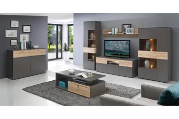 Ameysford Soffbord 120 cm med Förvaring Hylla + Låda - Grå/Brun - Products - Möbler - Bord & matgrupp - Soffbord - Soffbord med förvaring