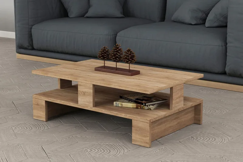 Decorta Soffbord 80 cm med Förvaring Hylla - Ekfärg - Products - Möbler - Bord & matgrupp - Soffbord - Soffbord med förvaring