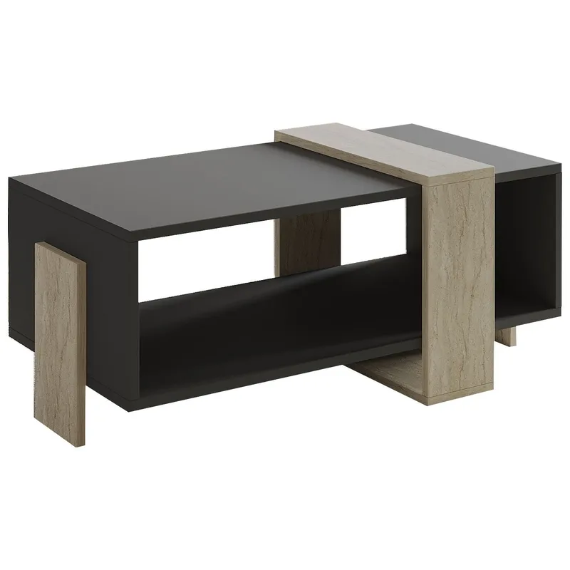Norell Soffbord 90x40x49 cm - Travertine och Anthracite - Products - Möbler - Bord & matgrupp - Soffbord - Soffbord med förvaring
