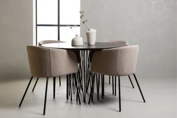 Stone Matgrupp 120 cm Rund med 4 Berit stolar - Beige - Products - Möbler - Bord & matgrupp - Matgrupp