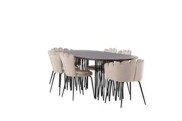 Stone Matgrupp 220 cm Oval med 2 Limhamn stolar - Beige - Products - Möbler - Bord & matgrupp - Matgrupp