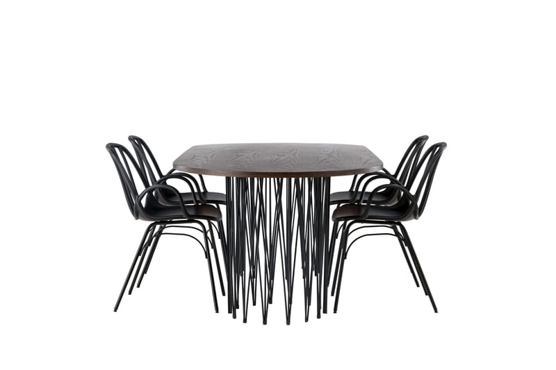 Stone Matgrupp 220 cm Oval med 4 Dyrön stolar - Svart - Products - Möbler - Bord & matgrupp - Matgrupp