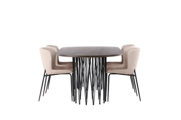 Stone Matgrupp 220 cm Oval med 4 Modesto stolar - Beige - Products - Möbler - Bord & matgrupp - Matgrupp