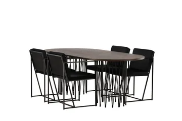 Stone Matgrupp 220 cm Oval med 4 Richmond stolar - Svart - Products - Möbler - Bord & matgrupp - Matgrupp