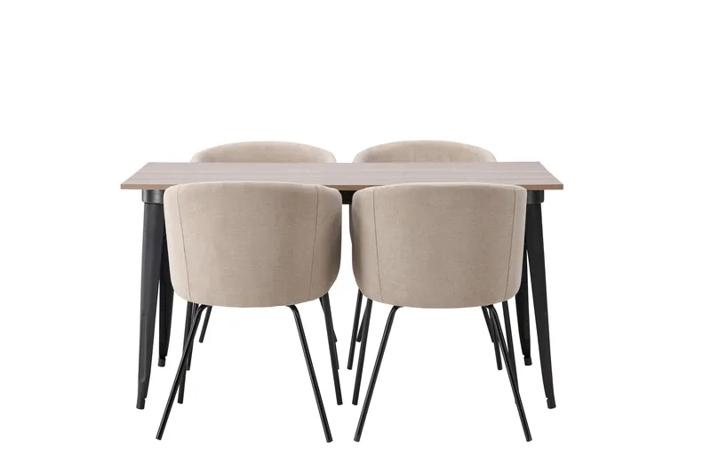 Tempe Matgrupp 140 cm Rektangulär med 4 Berit stolar - Beige - Products - Möbler - Bord & matgrupp - Matgrupp