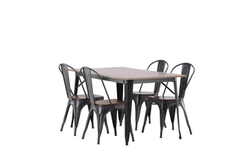 Tempe Matgrupp 140 cm Rektangulär med 4 Tempe stolar - Valnöt - Products - Möbler - Bord & matgrupp - Matgrupp