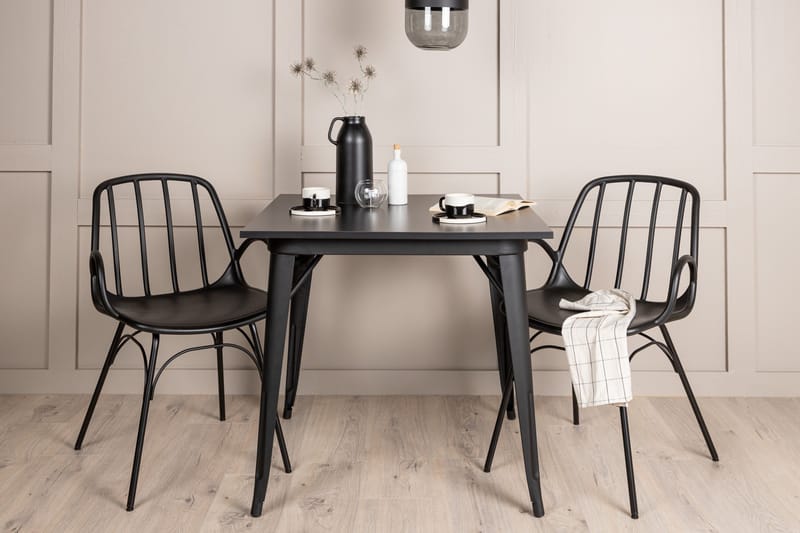 Tempe Matgrupp 80 cm Rektangulär med 2 Dyrön stolar - Svart - Products - Möbler - Bord & matgrupp - Matgrupp