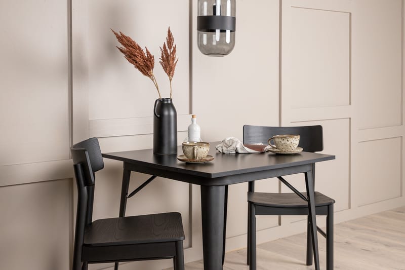 Tempe Matgrupp 80 cm Rektangulär med 2 Montros stolar - Svart - Products - Möbler - Bord & matgrupp - Matgrupp