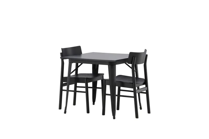 Tempe Matgrupp 80 cm Rektangulär med 2 Montros stolar - Svart - Products - Möbler - Bord & matgrupp - Matgrupp