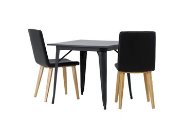 Tempe Matgrupp 80 cm Rektangulär med 2 Today stolar - Svart - Products - Möbler - Bord & matgrupp - Matgrupp