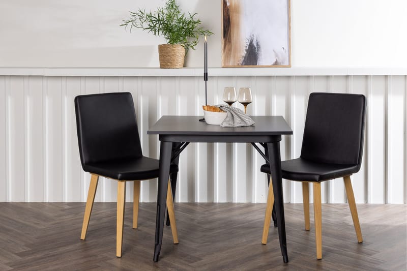 Tempe Matgrupp 80 cm Rektangulär med 2 Today stolar - Svart - Products - Möbler - Bord & matgrupp - Matgrupp