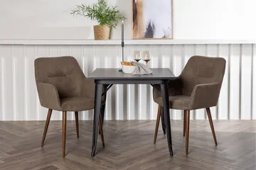 Tempe Matgrupp 80 cm Rektangulär med 2 Tomorrow stolar - Brun - Products - Möbler - Bord & matgrupp - Matgrupp