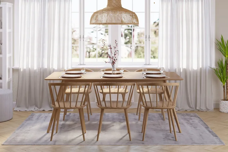 Tyrö Matgrupp med 6 st Tyrö Karmstolar - Oak/Oak - Products - Möbler - Bord & matgrupp - Matgrupp