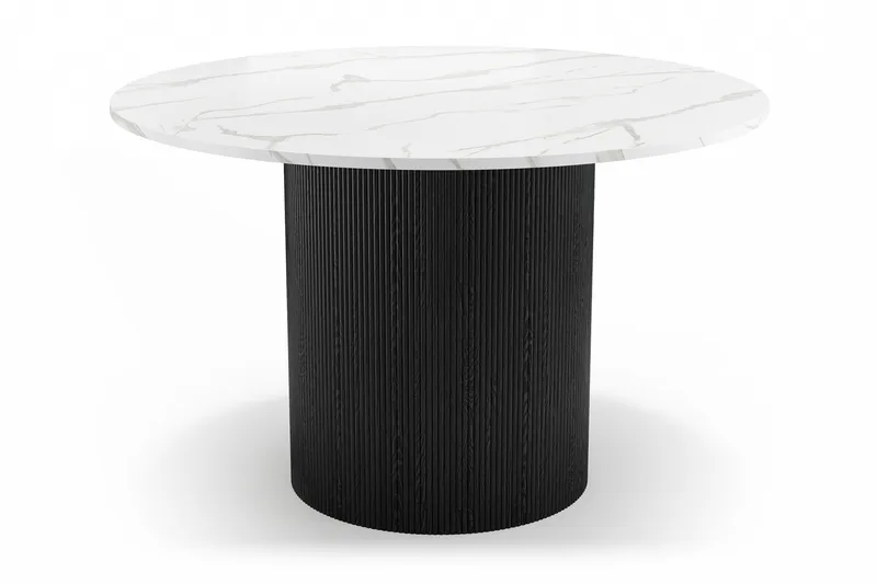 Uppveda Matbord 120 cm Rund med 4 Gemmiano Stolar - Svart/Vit - Products - Möbler - Bord & matgrupp - Matgrupp