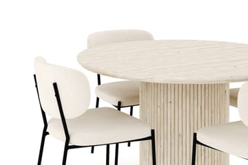 Uppveda Matgrupp 120 cm Rund med 4 Gemmiano Matstolar - Travetin - Products - Möbler - Bord & matgrupp - Matgrupp