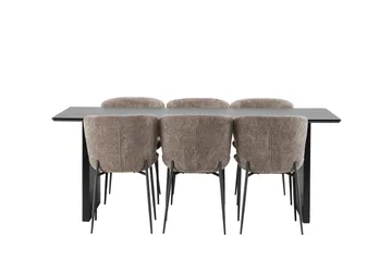 Vail Matgrupp 200 cm Rektangulär med 6 Modesto stolar - Svart - Products - Möbler - Bord & matgrupp - Matgrupp