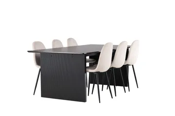 Vail Matgrupp 200 cm Rektangulär med 6 Polar stolar - Beige - Products - Möbler - Bord & matgrupp - Matgrupp