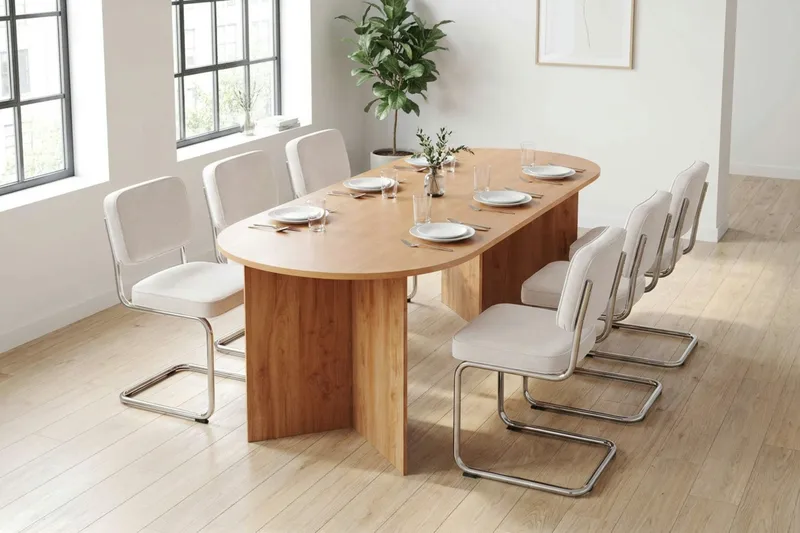 Vera Matbord Oval 220x100 cm Fanér - Ek - Products - Möbler - Bord & matgrupp - Matbord & köksbord