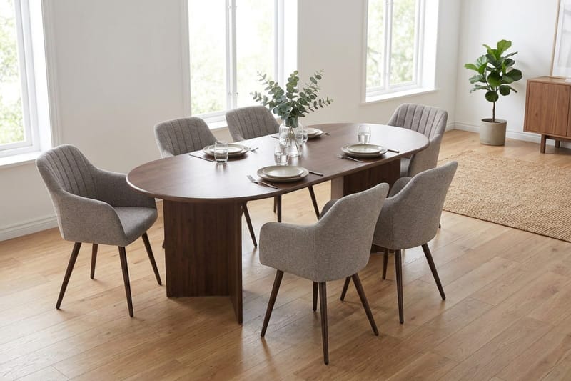Vera Matgrupp rektangulärt 180 cm Valnöt med 6 Filippa Matstolar - Valnöt - Products - Möbler - Bord & matgrupp - Matgrupp