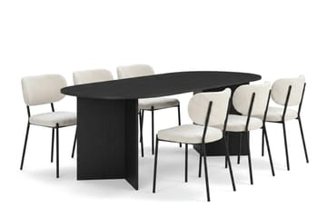 220 cm - Svartlaserad ek
