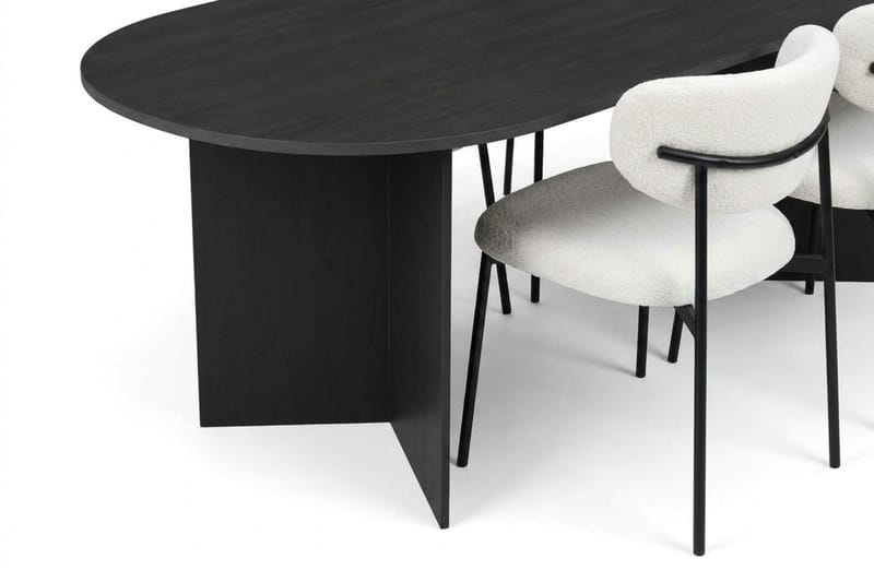 Vera Matgrupp rektangulärt 220 cm Svart med 6 Lucy Matstolar - Svart - Products - Möbler - Bord & matgrupp - Matgrupp