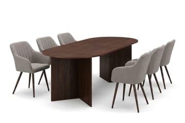 Vera Matgrupp rektangulärt 220 cm Valnöt med 6 Filippa Matstolar - Valnöt - Products - Möbler - Bord & matgrupp - Matgrupp