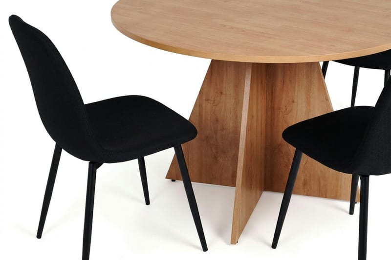 Vera Matgrupp runt 110 cm Ek med 4 Nibe Matstolar - Ek - Products - Möbler - Bord & matgrupp - Matgrupp