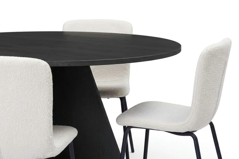Vera Matgrupp runt 110 cm Svart med 4 Katy Matstolar - Svartlaserad ek - Products - Möbler - Bord & matgrupp - Matgrupp