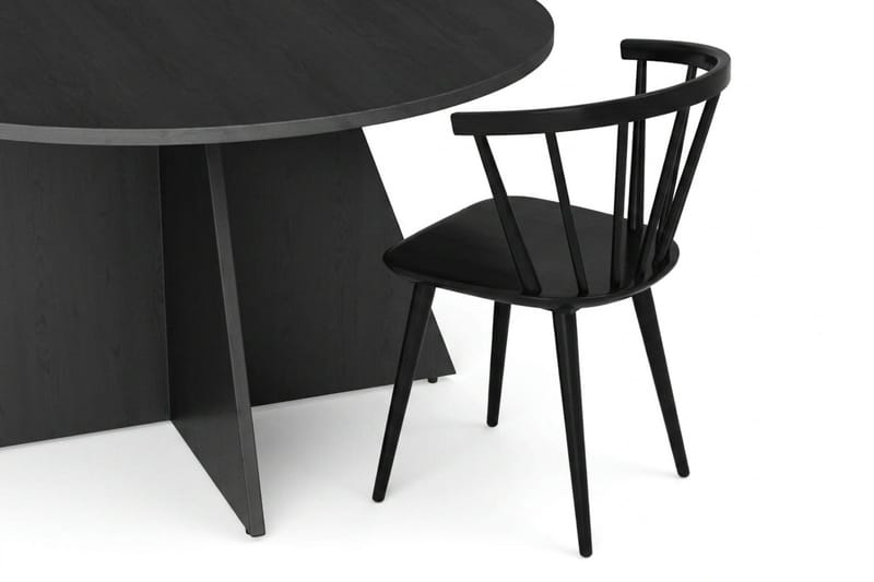 Vera Matgrupp runt 110 cm Svart med 4 Tyrö Matstolar - Svart - Products - Möbler - Bord & matgrupp - Matgrupp