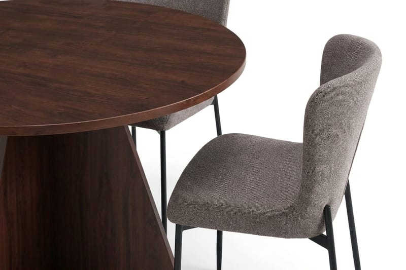 Vera Matgrupp runt 110 cm Valnöt med 4 Elsie Matstolar - Valnöt - Products - Möbler - Bord & matgrupp - Matgrupp
