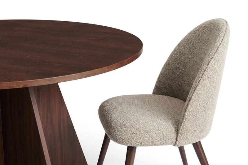 Vera Matgrupp runt 110 cm Valnöt med 4 Nibe Plus Matstolar - Valnöt - Products - Möbler - Bord & matgrupp - Matgrupp